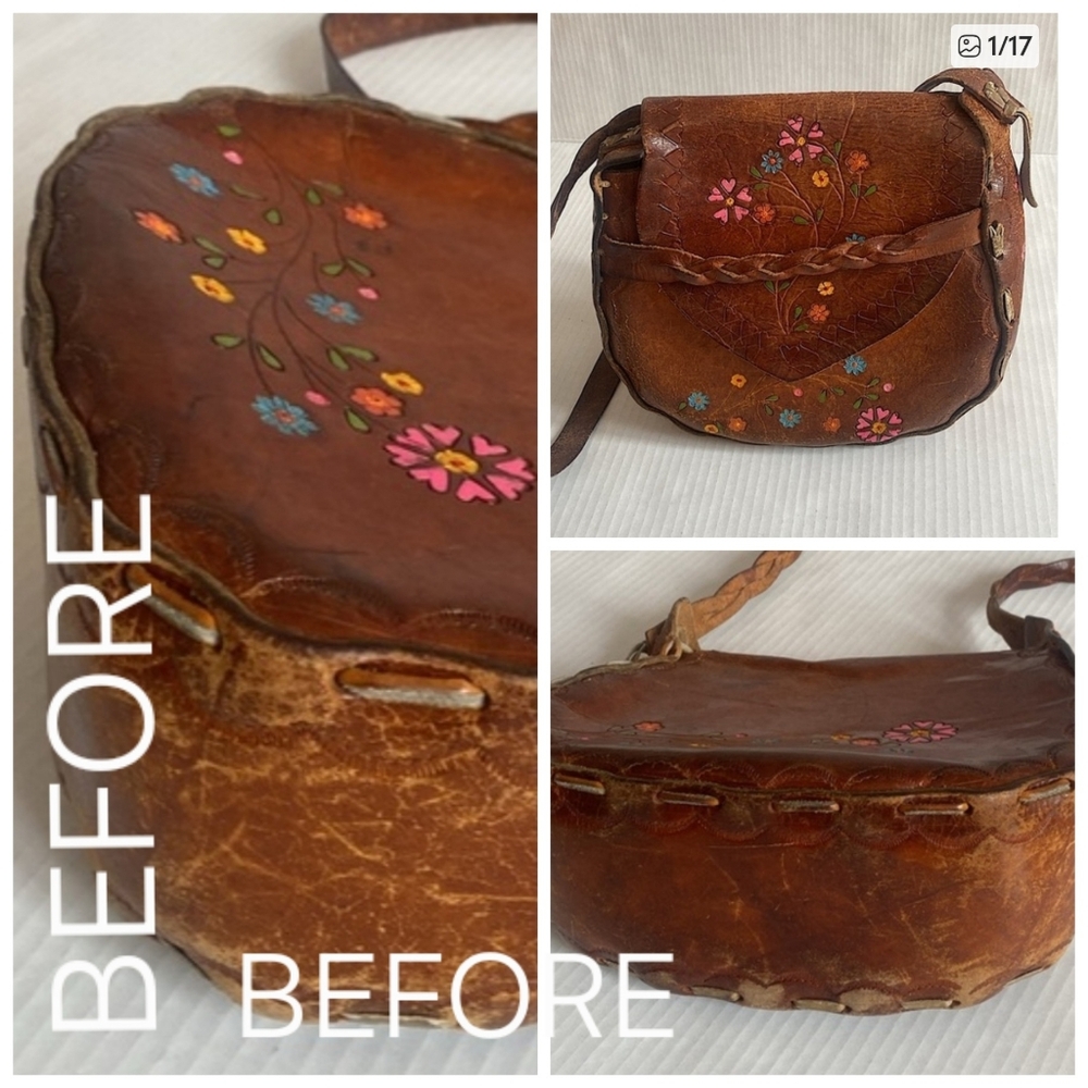 Handmade Tooled Leather Fringe Bag - Picture 12 of 13